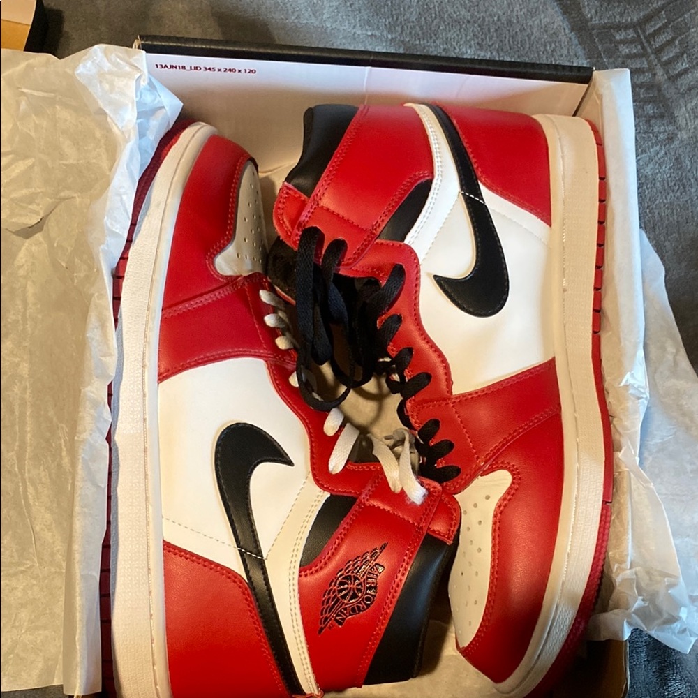 Nike Red and White Sneakers with Black Accents